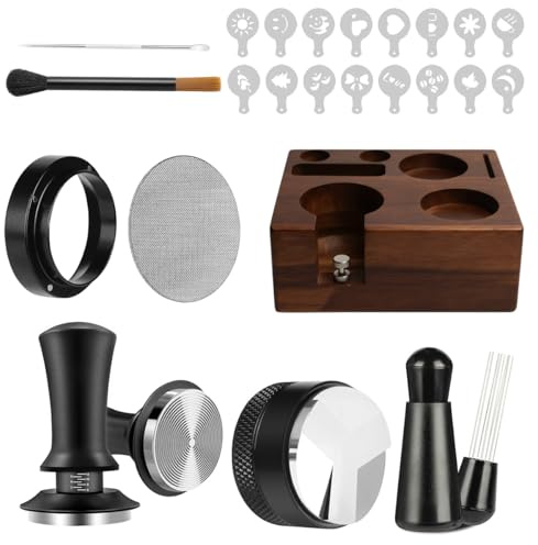 SEHAUSEU Juego de prensador de café expreso de 51 mm con estación de prensado