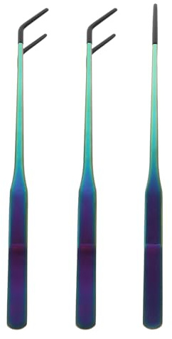 CIYODO Pinzas de Alimentación para Mascotas de Acero Inoxidable, 27 Cm Rectas y Curvas, Set de 3 Piezas, Herramienta Precisa para Reptiles y Acuarios, Suministros para Terrarios y
