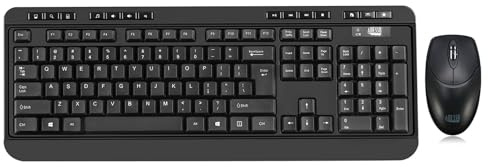 Adesso WKB-1320CB Wireless Desktop Keyboard and Mouse Combo, 2.4 GHz