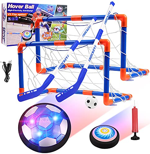 Diealles Shine Air Power Fußball Kinderspielzeug, Hover Soccer Ball Fussball mit LED-Licht Schaum Stoßstangen Geschenke für Junge Mädchen Sport Indoor Outdoor