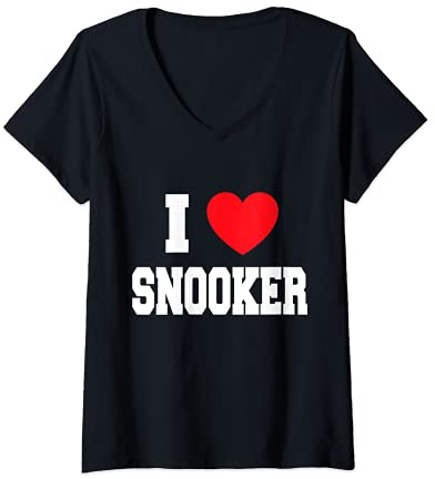 Damen I Love Snooker T-Shirt mit V-Ausschnitt