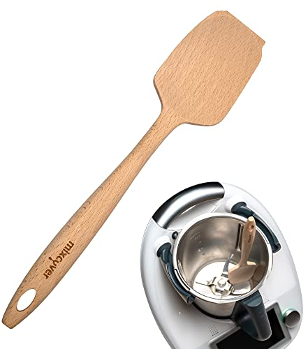 Mixcover nachhaltiger Holz-Spatel passend für Thermomix TM7 TM5 TM6 TM31 Ersatz für Drehkellenspatel Teigschaber Rührlöffel Kochlöffel Vegan