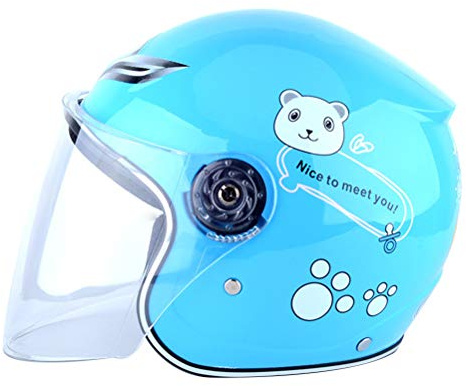 Casco da bici per bambini e ragazze, caldo antivento per moto, caschi da skateboard, per bicicletta, bilanciamento, scooter, per ragazze, ragazzi e bambini (blu)