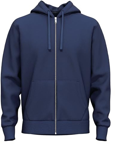 SoftSpun Zip Up Hoodies for Men UK | 100% Terry Cotton Mens Hoodies Zip up Year-Round | Mercerised Premium Grade Zipped Hoodie Navy Blazer