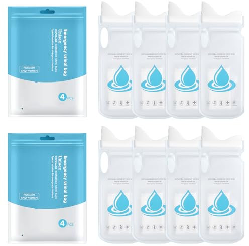 YUNYU Disposable Urine Bags (8pcs) – Emergency Pee Bags for Women, Car Travel, Camping, Traffic Jam, Hiking – Female Urinal & Vomit Bag