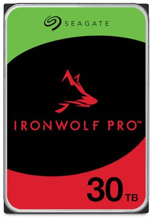 Seagate IronWolf Pro 30TB, NAS Hard Disk interni, 3.5, 7200 U/Min, CMR, 512 MB Cache, SATA 6 GB/S, Data Rescue Service (ST30000NTZ11)