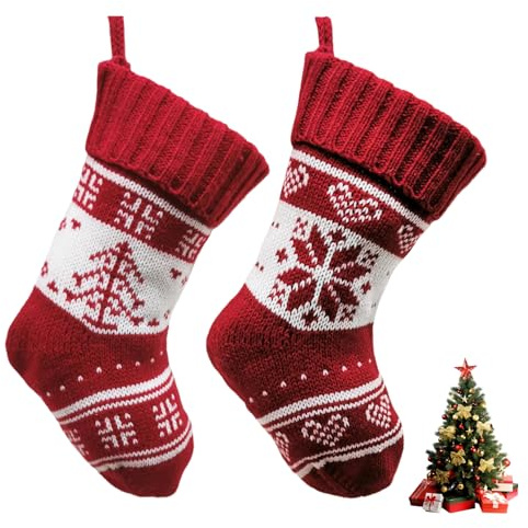 2 Pcs Nikolausstiefel zum Befüllen,Weihnachtsstrumpf,Socken Weihnachten,Weihnachtssocken Kamin,Christmas Stocking,Nikolaus Stiefel zum Füllen,Nikolaus Deko,Nikolaussocke Kamin für Weihnachtsdeko