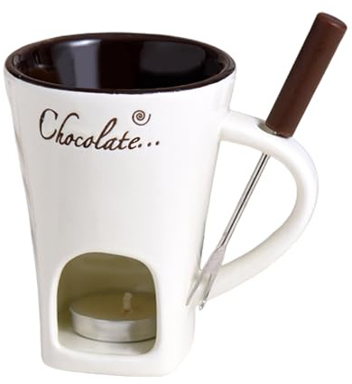 Generico per fonduta di Cioccolato | per fonduta di Cioccolato | Set per fondutas Formaggio con forchetta e | Dolce Scaldaburro in Ceramica per Appuntamenti, Compleanni
