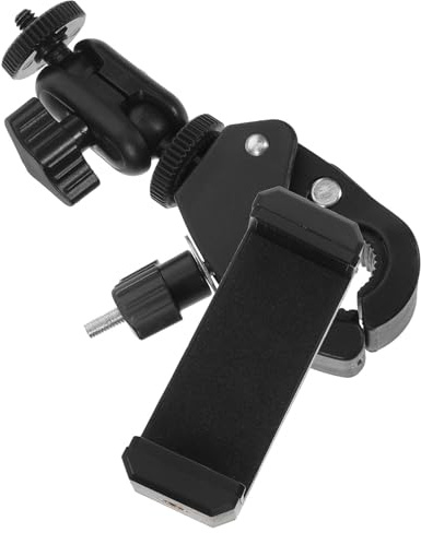 Ciieeo Soporte Portátil para Clarinete Pinza Ajustable de Plástico Negro, Plegable y Firme para Dispositivos Móviles en Casa Aire Libre