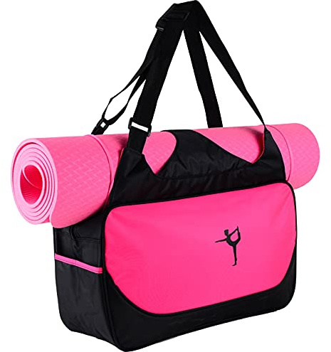 Drawihi - Borsa di alta qualità, taglia extra grande, da yoga e ginnastica, colore: rosa, rossa