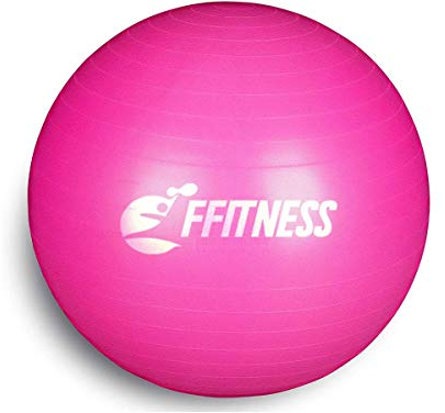 FFitness Total Body Balance Ball für vorgeburtliche Gymnastik | Big Gymball (55 65 75 85 95 cm) Anti-Burst für Core Stability | Bauchübungen, Ausdauer, Stärkung (Rosa, 85 cm)