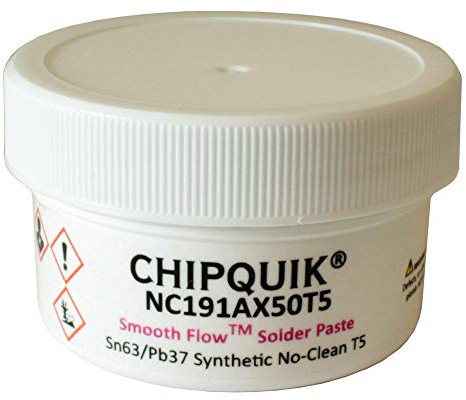 Chip Quik NC191AX50T5 Smooth Flow Leaded Solder Paste Sn63/Pb37 T5 50g Jar