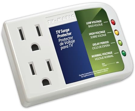 Electronic Voltage & Surge Protector for Smart TV, Game Consoles and Entertainment Center, Protects Against High and Low Voltage, Brownout, Spikes, Power Failure