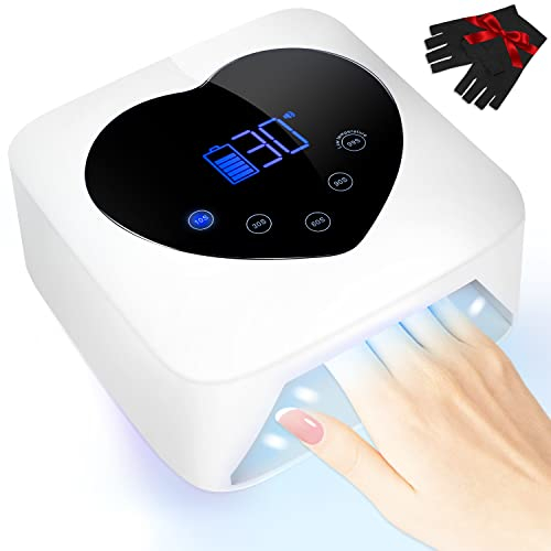 ANBEISTEE UV-LED-Nagellampe, Wiederaufladbare Nagellampe Kabelloses Nageltrockner-Gel-Licht mit 5 Timer-Einstellung