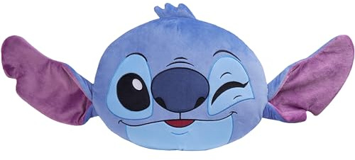 Disney Stitch 3D Plush Pillow Cushion for Sofa or Bed, Cute Kids Cuddle Cushion Soft Plushie Bedroom Accessories, Stitch Gifts for Kids (Blue/Purple Stitch, L36 x W30)
