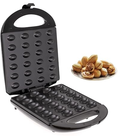 Tostapane per noccioline Arachidi Nocciole Biscotti XL 24 posti Max 1600 W Macchina Piastra Elettrica NUT MAKER Per Dolci Noci Biscotti Con Waffle per cialde a forma di noce Rivestimento antiaderente