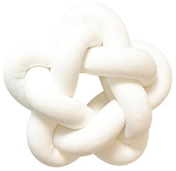 RZYW Cojín con Nudos Almohada con Nudos Cojín Decorativo Nórdico Y Estrellas para Decoración De Sofá Cama Creatividad Escandinava Cojín con Nudos Suaves,Blanco,32 * 32CM