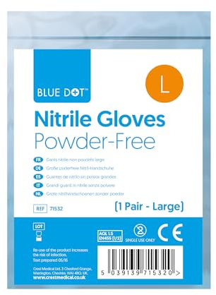 Generic Blue Dots Nitrile Gloves (Pair) – Non-sterile – Latex-free – Smooth Examination Gloves (Blue dots, Large)