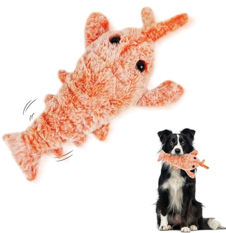 Katzenspielzeug Intelligenz Elektrisch Hummer zur Selbstbeschäftigung, Interaktives Zappelndes Katzenspielzeug Hundespielzeug Hummer, USB Aufladbar Plüsch Hummer Katzen Spielzeug für Katzen Hund (A)