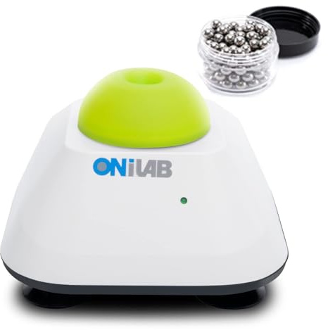 ONiLAB Mini Vortex mixer med touch-funktion, laboratorieblandning, nagellack, ögonfranslim och akrylfärger blandning, laboratorievortex med stabil gjuten aluminiumbas, 120 st 7/32 tum blandade kulor
