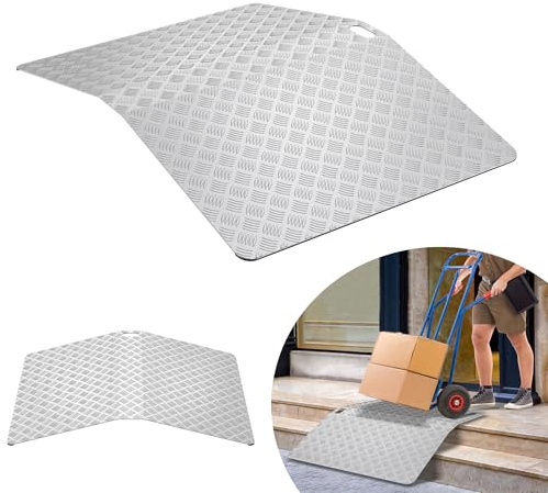 YRHome Rampa de umbral de 100 cm para silla de ruedas, altura de 10 cm, ancho de 70 cm, para silla de ruedas, antideslizante, portátil, con asas para interior y exterior