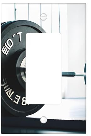 Cubiertas de salida con impresión deportiva de levantamiento de pesas, 1 placa de pared de tamaño estándar, cubiertas de placas frontales de policarbonato de doble salida