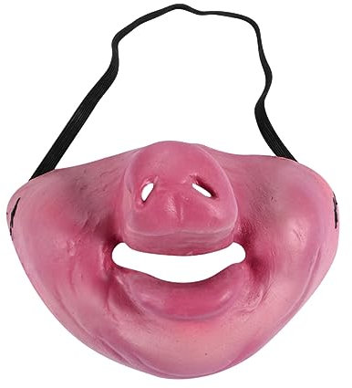 JOINPAYA 1pièce Masque De Halloween Demi-visage De Cochon Costume De Cosplay Effrayant Pour Pour Masquées Et Événements Festifs