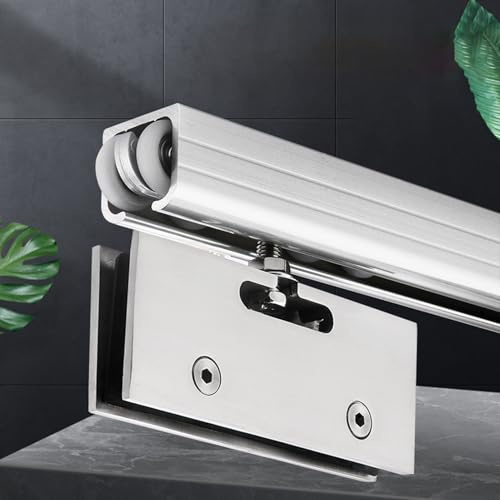 Sistema de riel para puerta corredera, guía de puerta de bolsillo silenciosa para el hogar, oficina, ducha, puerta de armario de aluminio