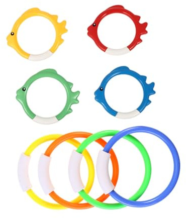 ORFOFE 8 Piezas Juguetes de Buceo para Anillos de Piscina Coloridos para Entrenamiento Subacuático Divertidos y Resistentes para Verano Color Aleatorio Color Aleatorio