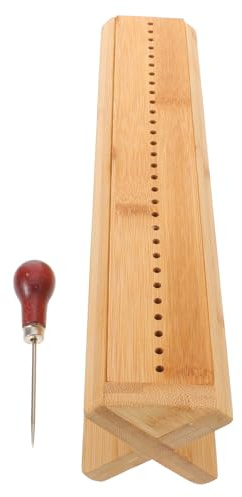 DECORNIJIA Berceau de Reliure et Guide de Perforation avec Poinçon en Acier Inoxydable en Bois Support Stable pour Projets de Reliure et Loisirs Créatifs DIY