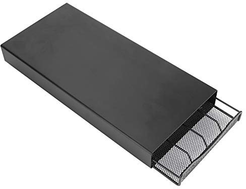 lyrlody Cassetto per caffè, Coffee Capsule Drawer Cassetto Porta Capsule caffè Metallo 40 Posti per Casa e Ufficio, 37.5 x 17.5 x 5.3 cm, Nero