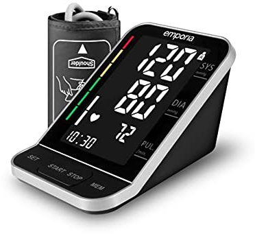 Emporia Upper arm Blood Pressure Monitor with Extra Large Display and Talking Function for Anyone with Sight Issues - Black