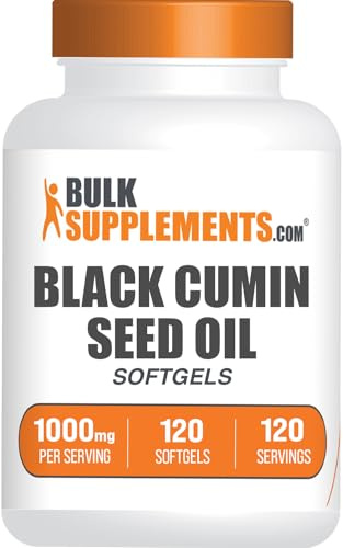BulkSupplements.com Black Cumin Seed Oil Softgels - Black Cumin Seed Oil 1000mg - Gluten Free, 1 Softgel per Serving, 120 Count (Pack of 1)