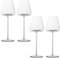 INTIRILIFE 4x Copa de vino con diseño moderno - Capacidad de 500 ml - Copa para vino tinto vino blanco, cáliz, apto para lavavajillas, vidrio de cristal, resistente a golpes