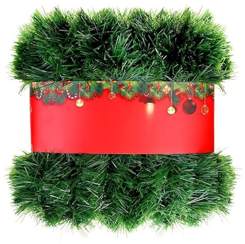 UCLEVER Weihnachtsgirlande Dekoration, Nicht beleuchtete künstliche grüne Piniengirlande Weiche Feiertagsgirlande für Outdoor Indoor Weihnachtshochzeitsparty Kränze Dekorationen (10m)