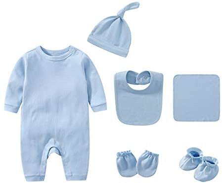KIDDLETOWN Tutine per neonati, Ragazzo Ragazze Manica Lunga Tutine, 6pcs Bambino Pigiama, Pigiama in Cotone Neonato, Pigiama Bambino Tutine Jumpsuit Abbigliamento Neonato（0-3 Mesi）