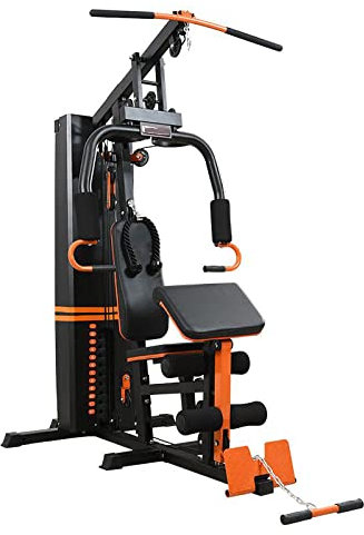 Kabelmaskin för flera gym – hemträningsstation med övningar, pull-up stång, benförlängningar –