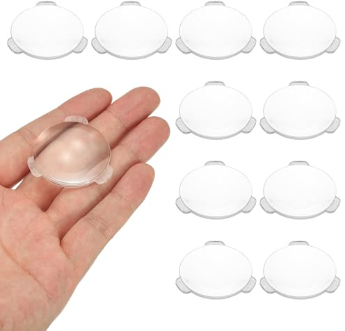 PATIKIL 10 Piezas Lente Biconvexa 34mm Diá 42mm Distancia Focal Lentes Ópticos Asféricos Lupa Pisapapeles Acrílico Doble Convexo Para DIY Oficina Casa Experimentos Ciencia Telescopio
