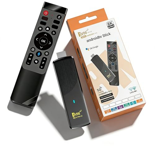 Android 14 OS Bluetooth TV Stick, Streaming Stick 8K, 8GB RAM 128GB ROM, supporta 2.4G/5G Wi-Fi, HDR10+ Streaming Media Player, leggero e facile da trasportare
