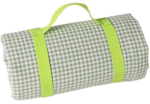 Les Jardins de la Comtesse - Mantel de Picnic Rectangular XL Vichy Verde Manzana - Algodón y Reverso Impermeable Poliéster - 140 x 280 cm - También para Mesa de Jardín - Plegable y Portátil