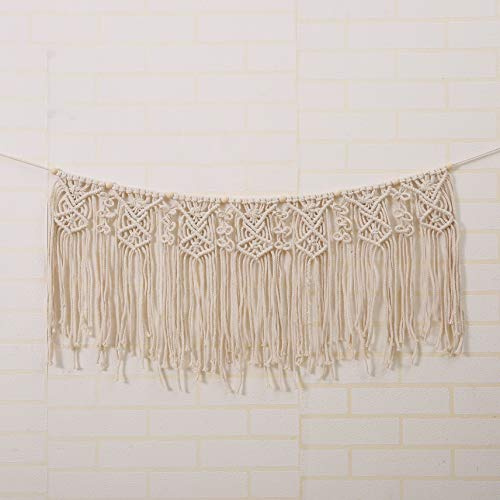 laddawan Macrame Garland Macrame Wall Hanging Nursery Wall Decor Boho Home Bohemian Bedroom Wedding Macrame Garland First Birthday Decor (B)