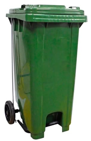 JARDIN202 - Contenedor de basura 120L - Con pedal - Verde