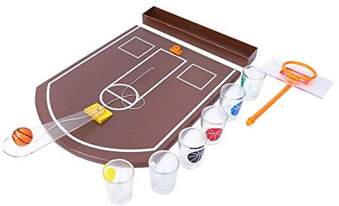 QkissTable Basketball Trinkspiel für Party und Familie, Acryl Mini Desktop Basketball Maschine Innovatives Trinkspiel