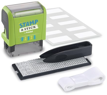Trodat Stamp & Stick Sello Ropa Niños Personalizado – Marcador Textil y Objetos Personales