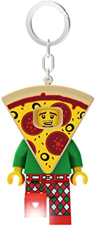 IQ Lego Pizza Guy Iconic Keyring with LED Torch Toy Gifts for Children - 76mm Large Figure - 2 CR2025 Batteries Included, Standard size, Modern