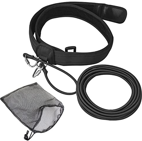 UCEDER Swim Resistance Belt Swim Tether Stationary Swimming Swim Bungee Cords Swim Training Leash