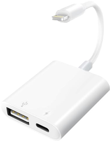 Lightning to USB Camera Adapter with Charging Port for iPhone Portable USB 3.0 Female OTG Cable for iPad to Connect Card Reader USB Flash Drive U Disk Microphone Keyboard Mouse Hubs Midi