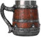 Lumiscent Wooden Beer Mug Stein - Wooden Barrel Stein Mug 550ml | Runes Coffee Drink Cup | Retro Stainless Steel Beer Stein | Double Wall Beer Drinking Accessories for Men