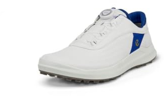 ECCO Zapatos de Golf Boa 2025 Core de Corte bajo Impermeables de Cuero sin Pinchos para Hombre, Blanco Virtual, 42 EU