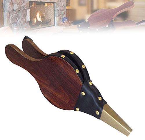 EYRMQWJPC Fuelle de leña para Chimenea, Fuelle for Chimenea, Fuelle con Cuero Colgante for Chimenea y Barbacoa, Encendedor rápido de Fuego(L)